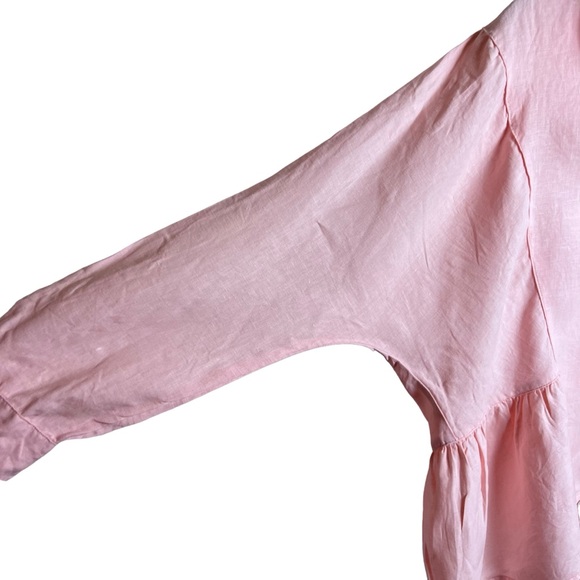 Holding Horses x Anthropologie Light Peach Linen Button-Up Size L - Picture 6 of 14